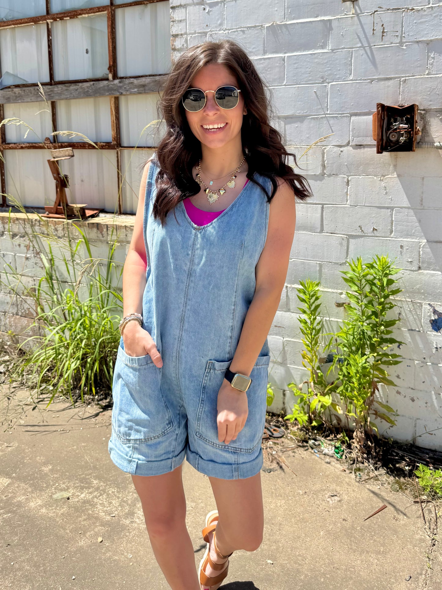 Darling Denim Romper