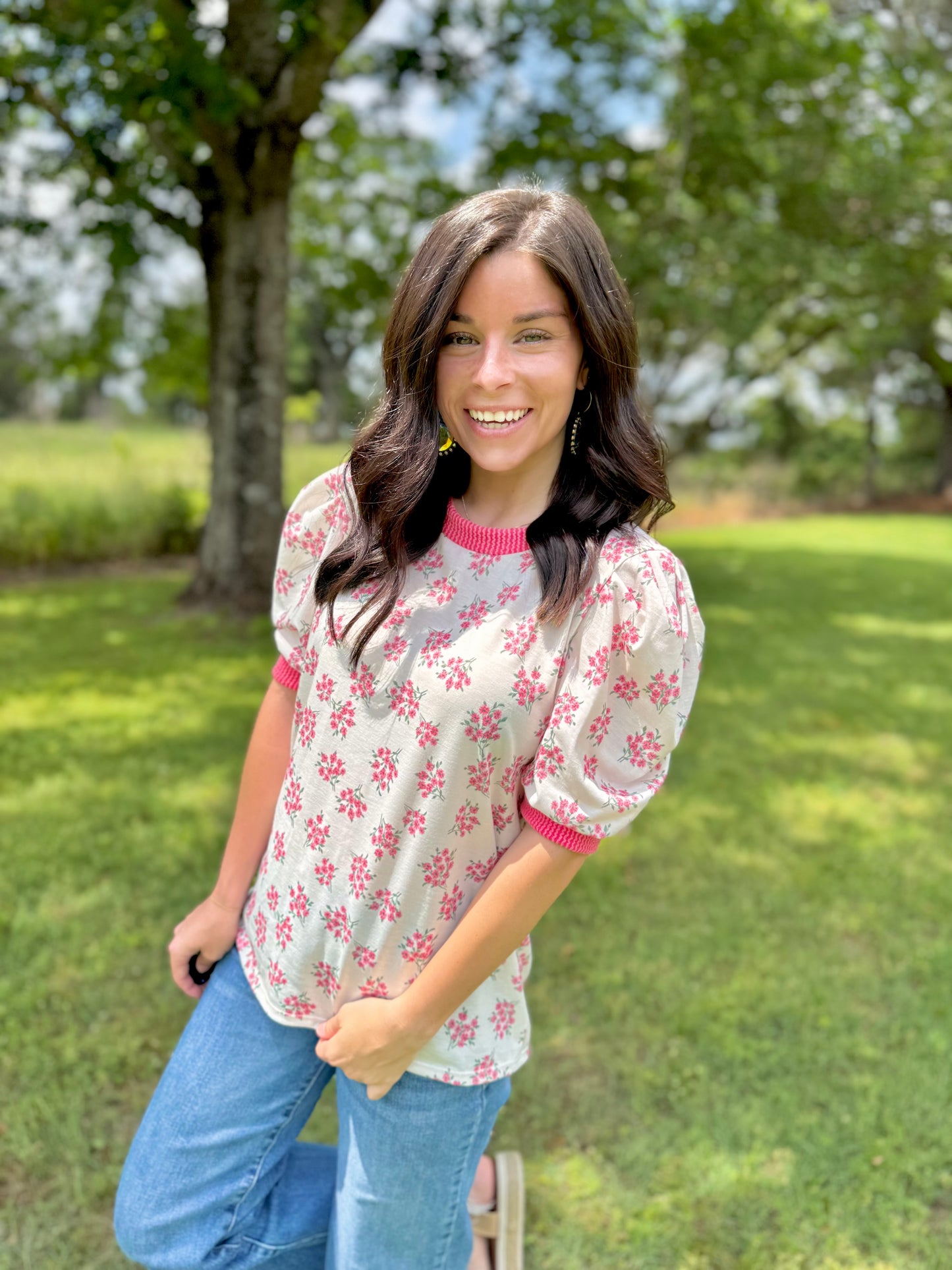 Doing The Most Floral Print Top