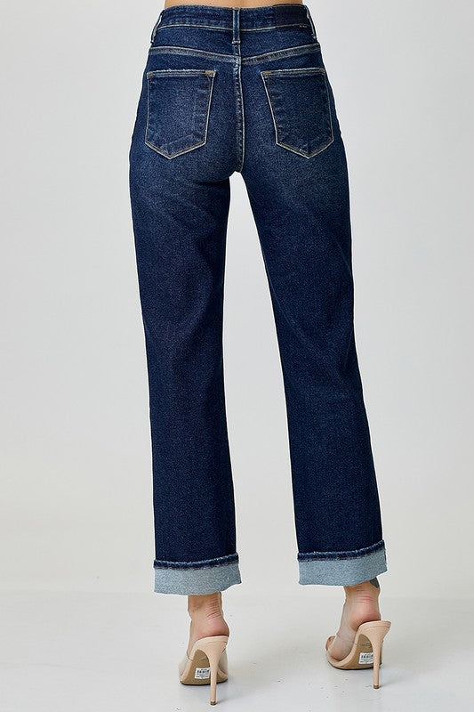 KATES HIGH RISE CROSS OVER STRAIGHT LEG DENIM