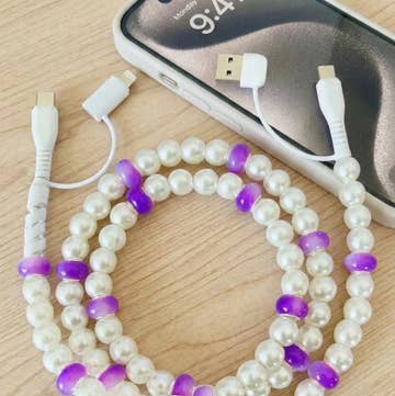 Beaded Phone Charger with Lightning & USB-C Cable