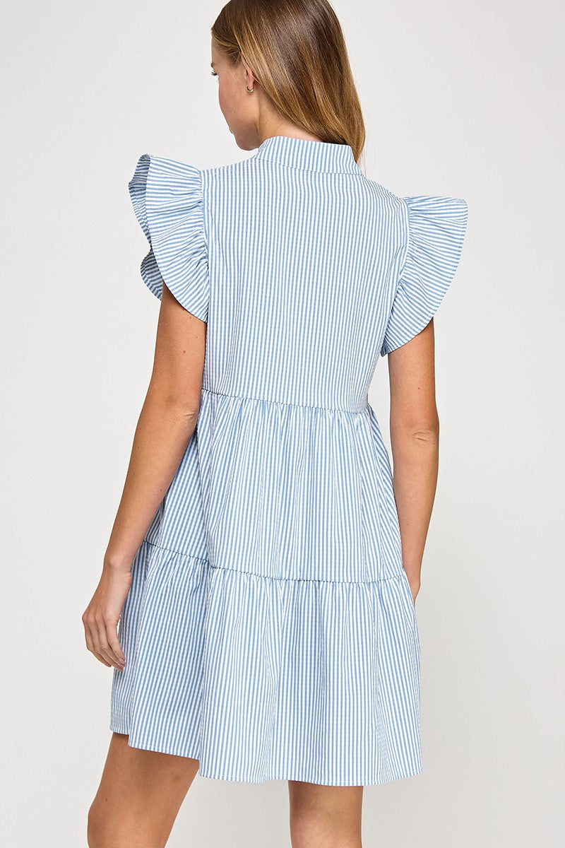 Blue Skies Striped Dress