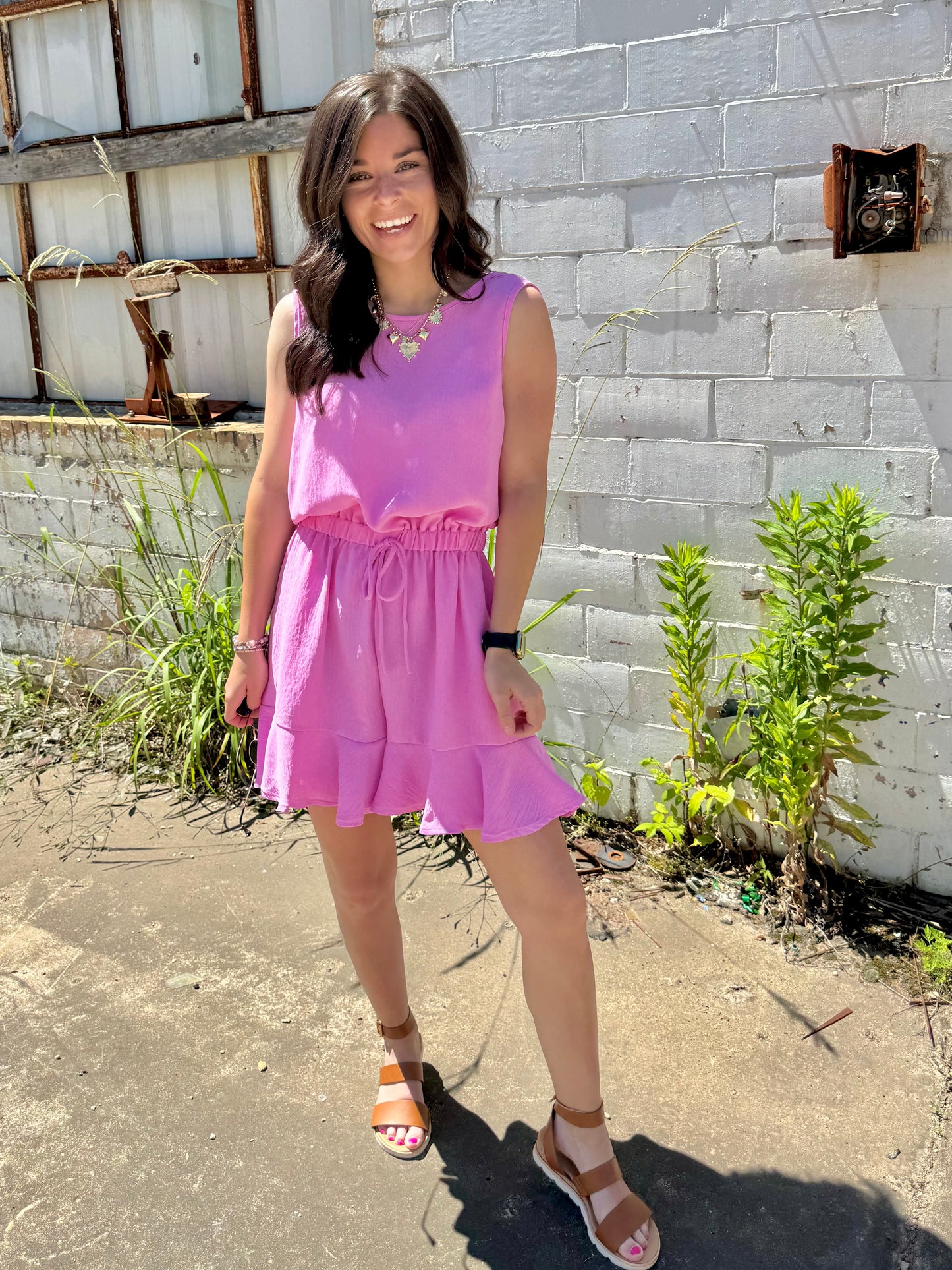 Darla Ruffle Romper - Pink