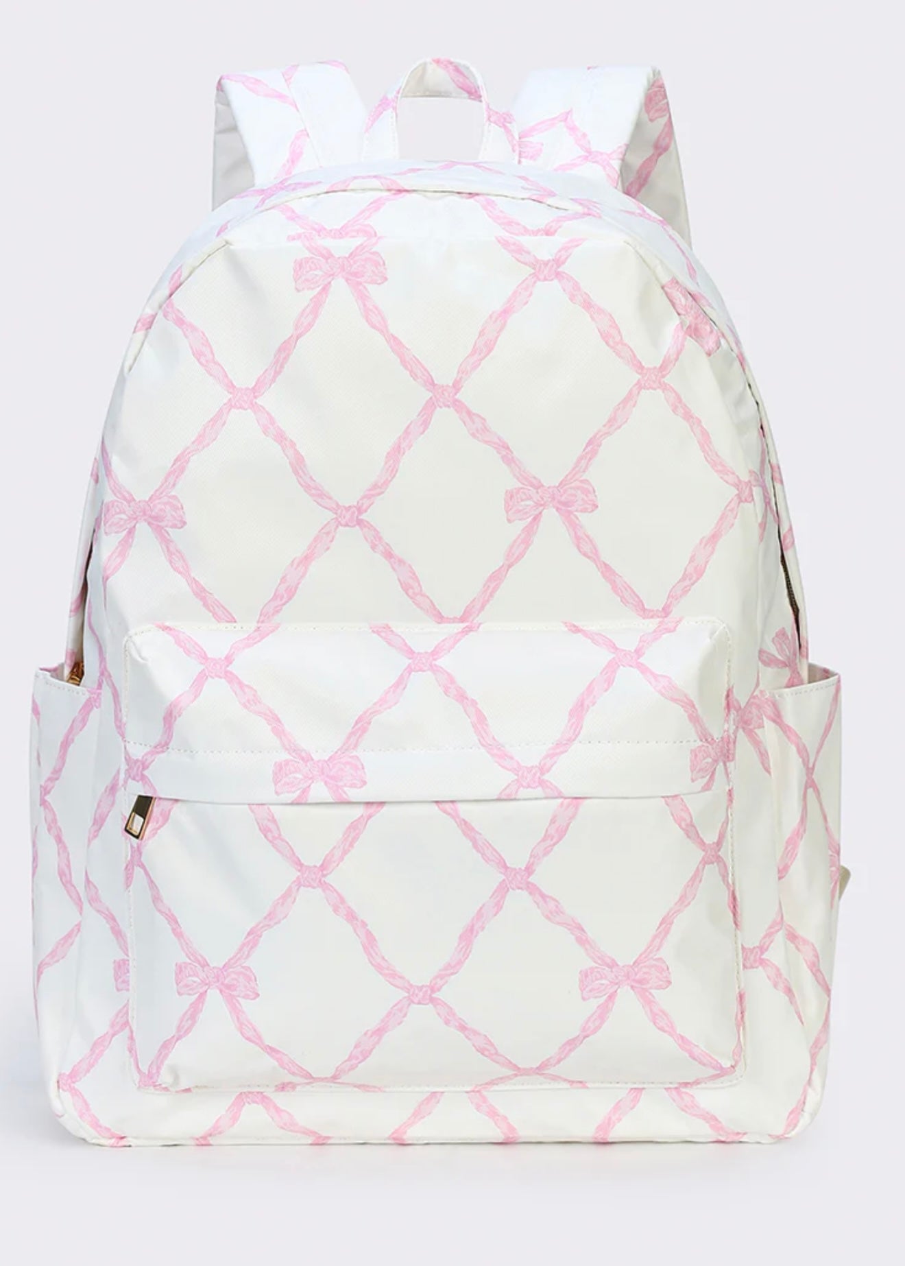 Bow Print Girls Ruffle Backpack