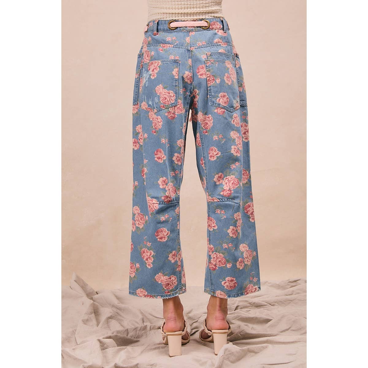 For the Love of Roses Denim Pants
