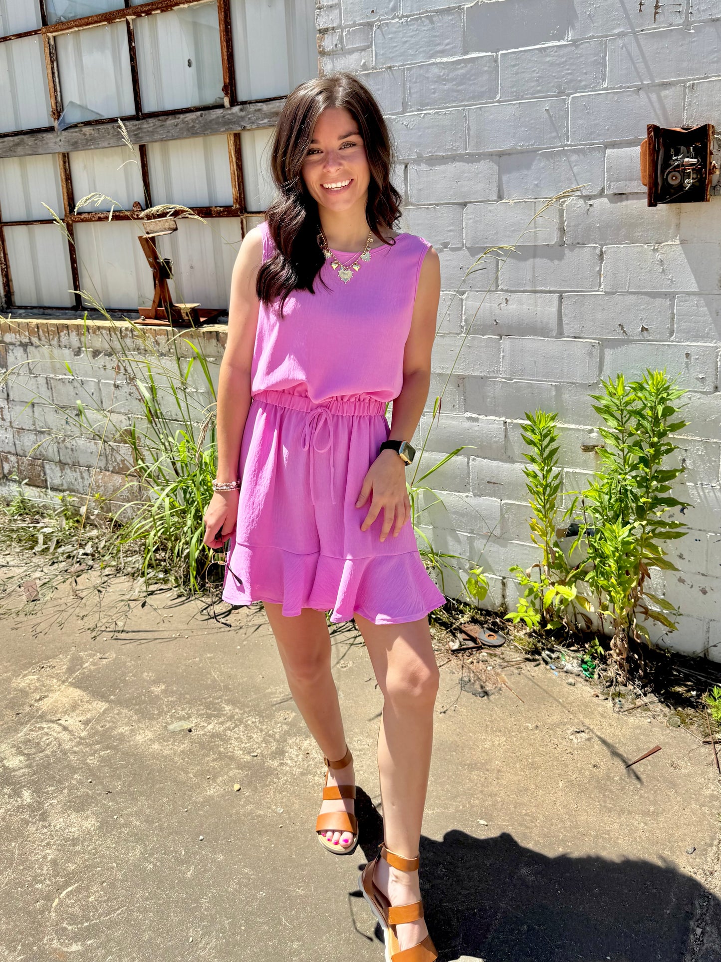 Darla Ruffle Romper - Pink