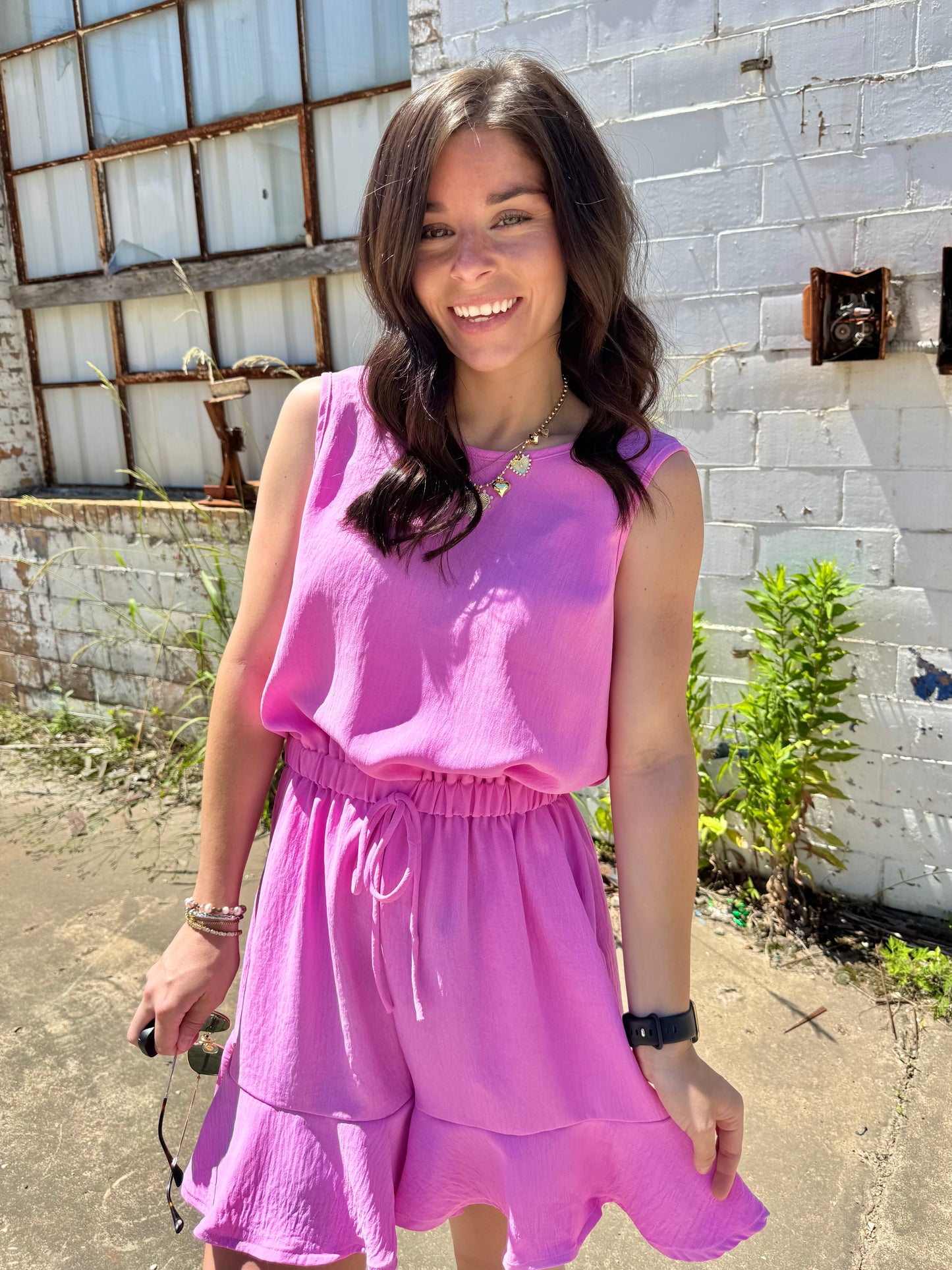 Darla Ruffle Romper - Pink