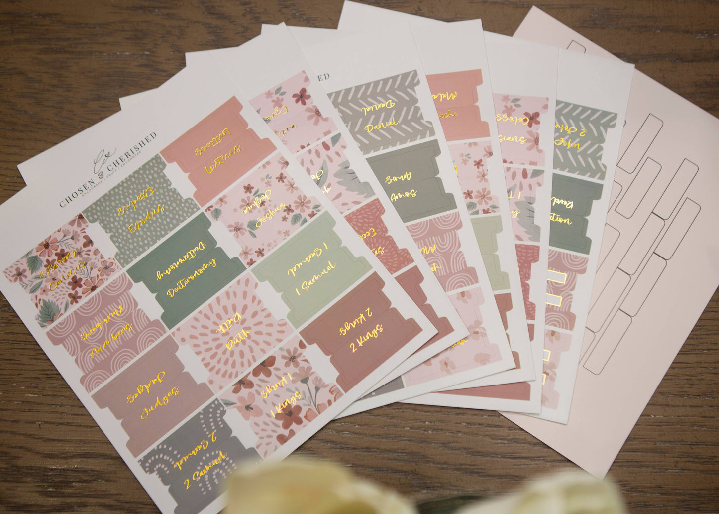 Chosen & Cherished - Bible Book Tabs | Pretty Bible Tabs