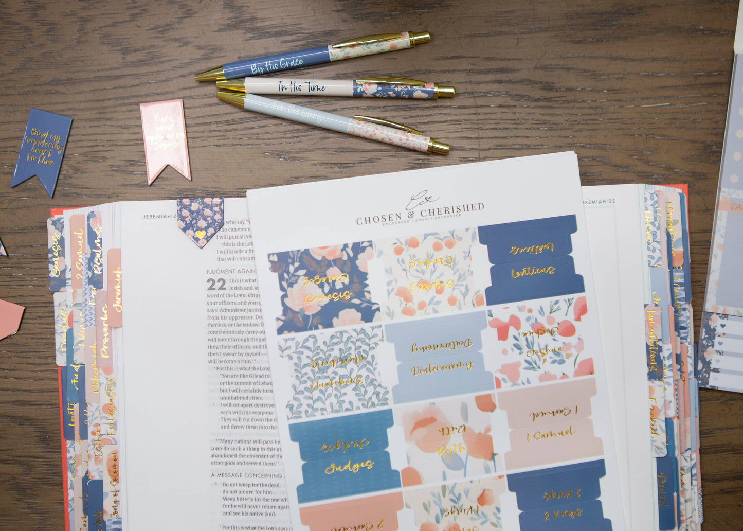Chosen & Cherished - Tabs For Your Bible | Pretty Bible Book Tabs