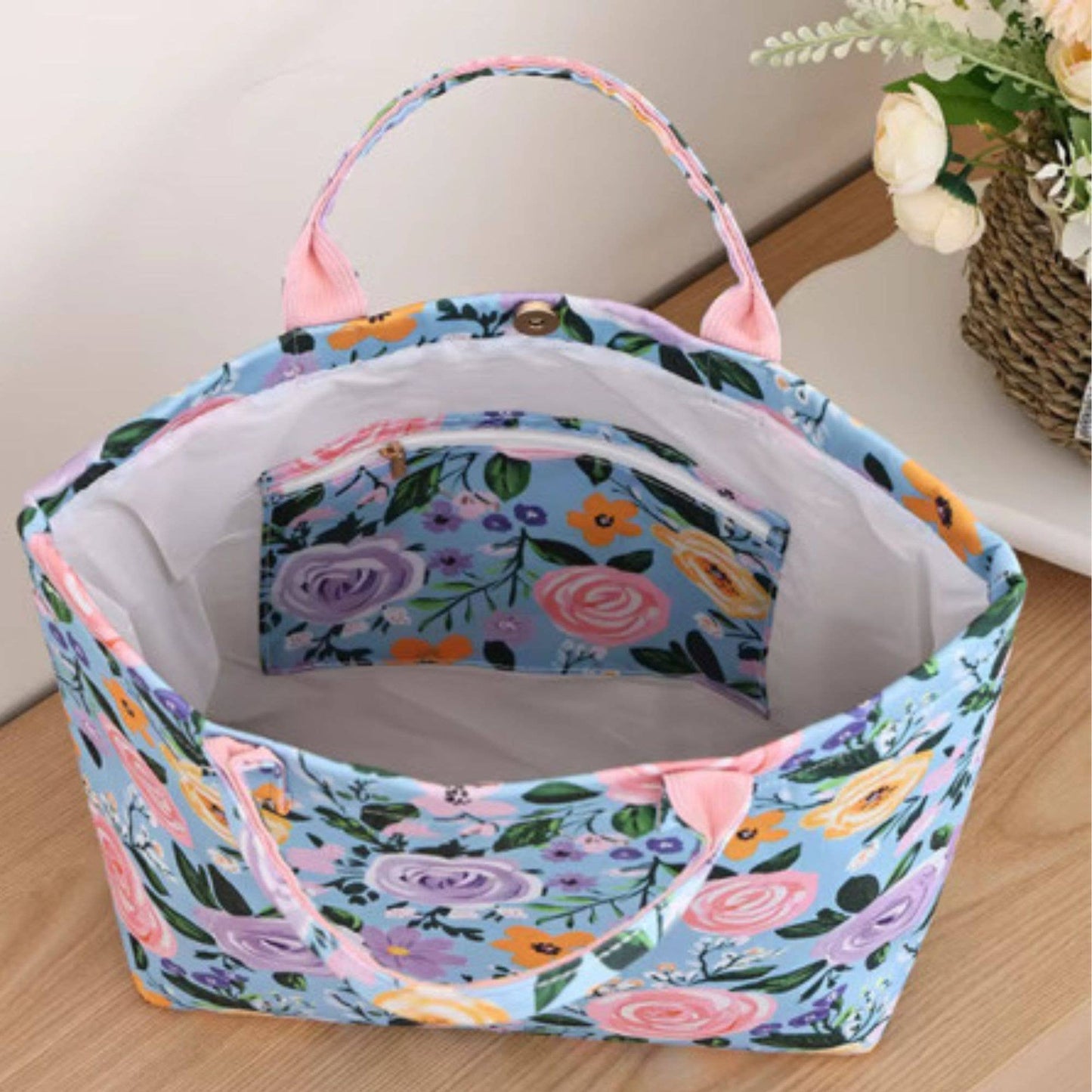 Southern My Sass - Canvas Floral Tote Bag Beach Tote Everyday Tote Carolina