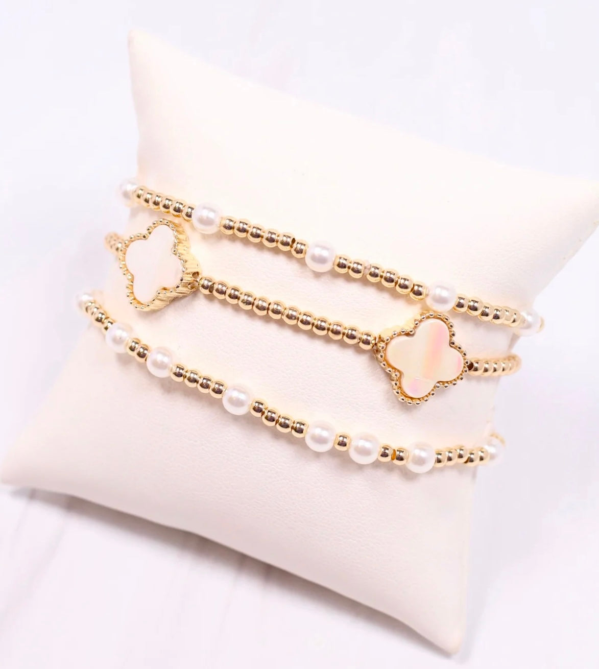 Barnes Clover Bracelet Set Gold - Caroline Hill