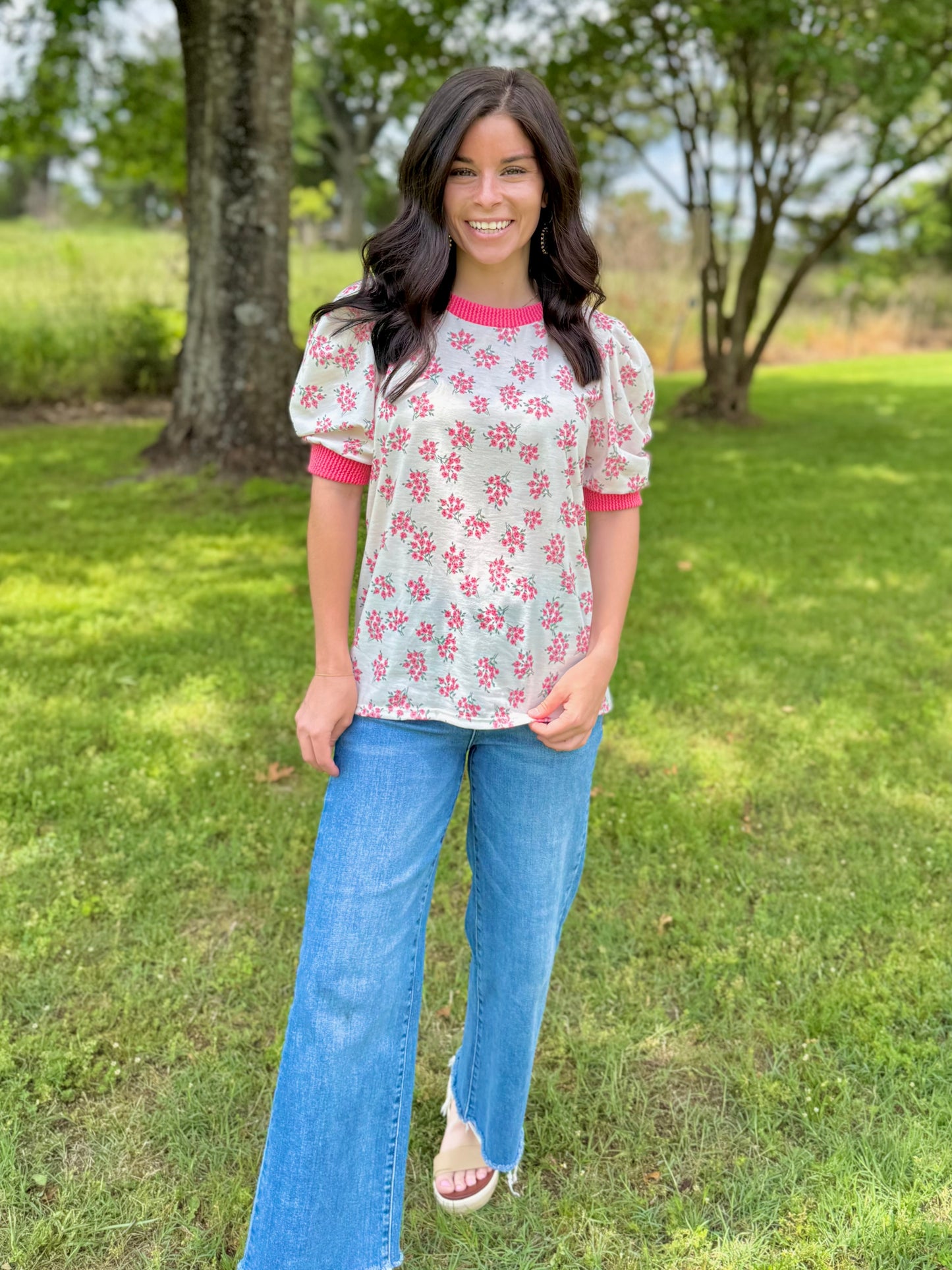 Doing The Most Floral Print Top