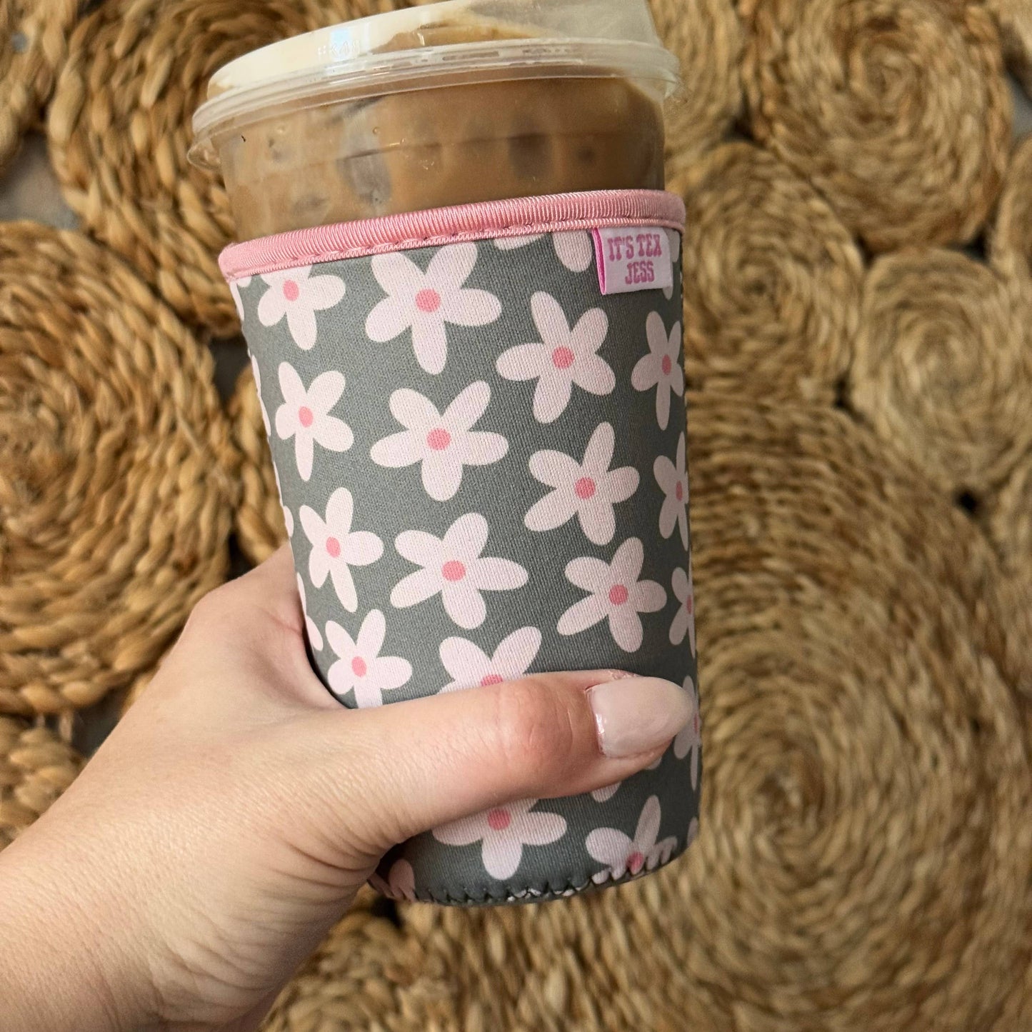 It's Tex Jess - Iced Coffee Sleeve - Green Floral
