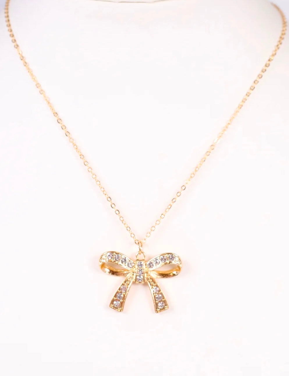 Norbury CZ Bow Necklace Gold-Caroline Hill
