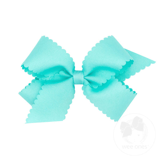 Wee Ones Medium Grosgrain Scalloped Edge Bow