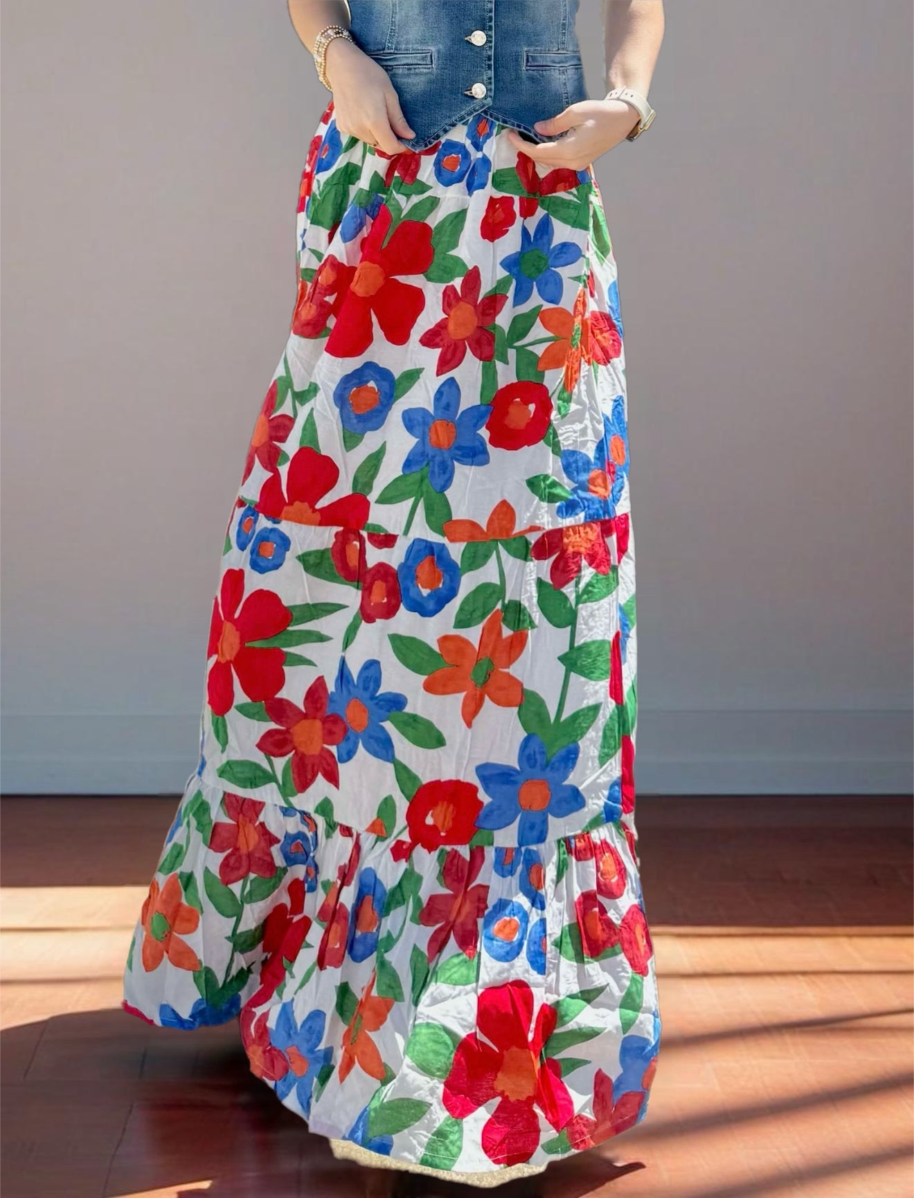 Maya Floral Maxi Skirt