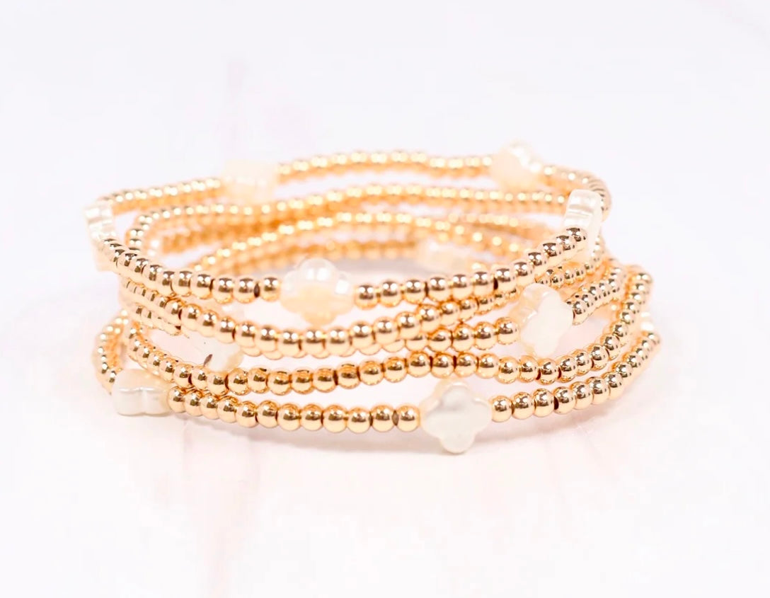 Loken Clover Bracelet Set GOLD - Caroline Hill