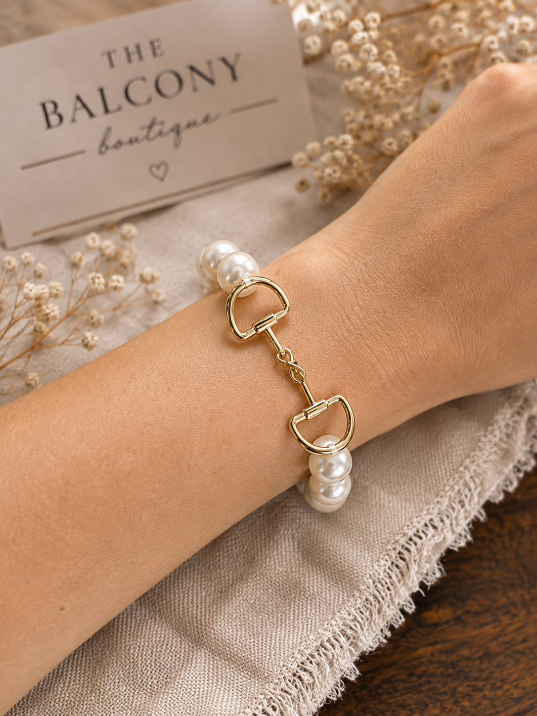 Pearl Horse Bit Bracelet
