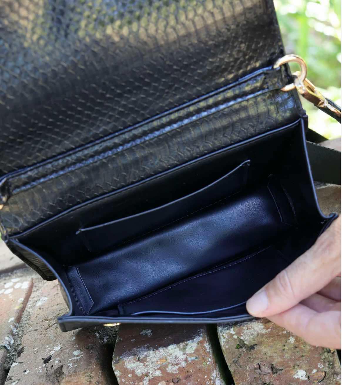 Caroline Hill Black Maverick Crossbody W/ Pocket