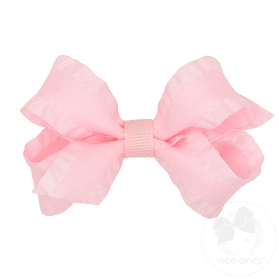 Wee Ones Mini Ruffled Edge Taffeta Bow