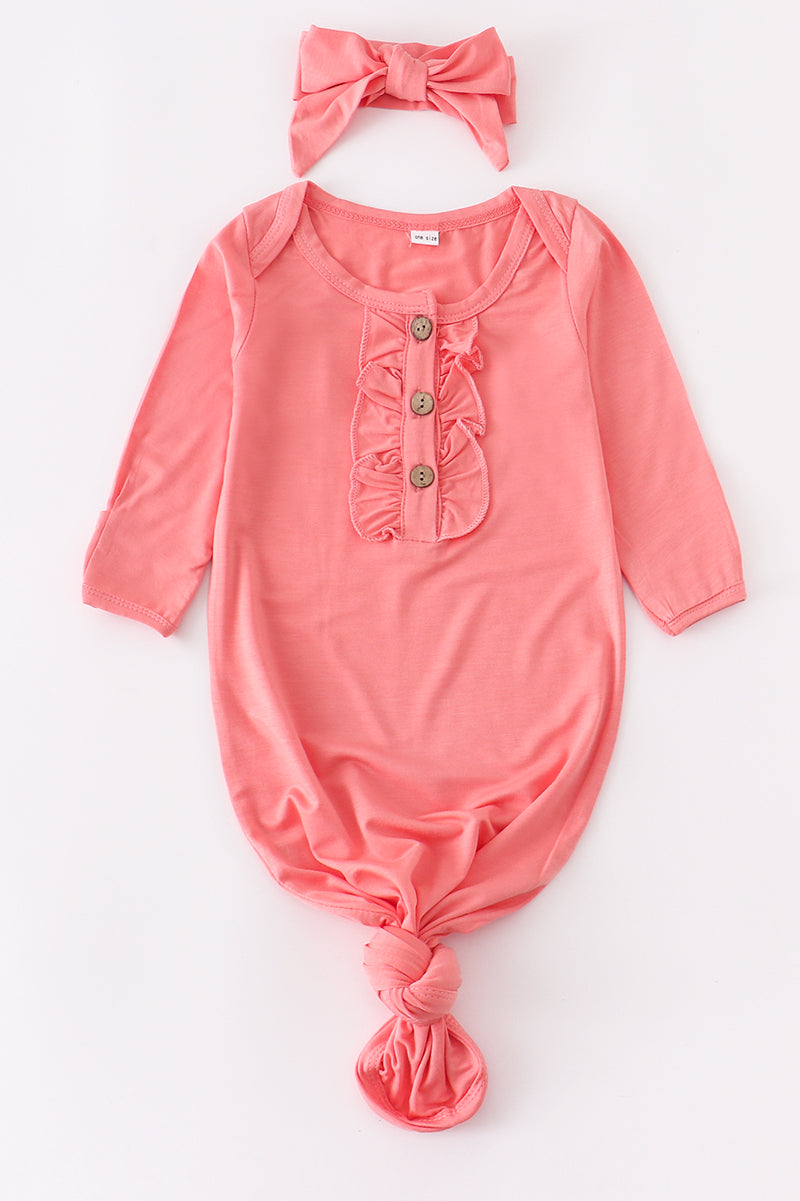 Girls Bamboo Baby Gown Set