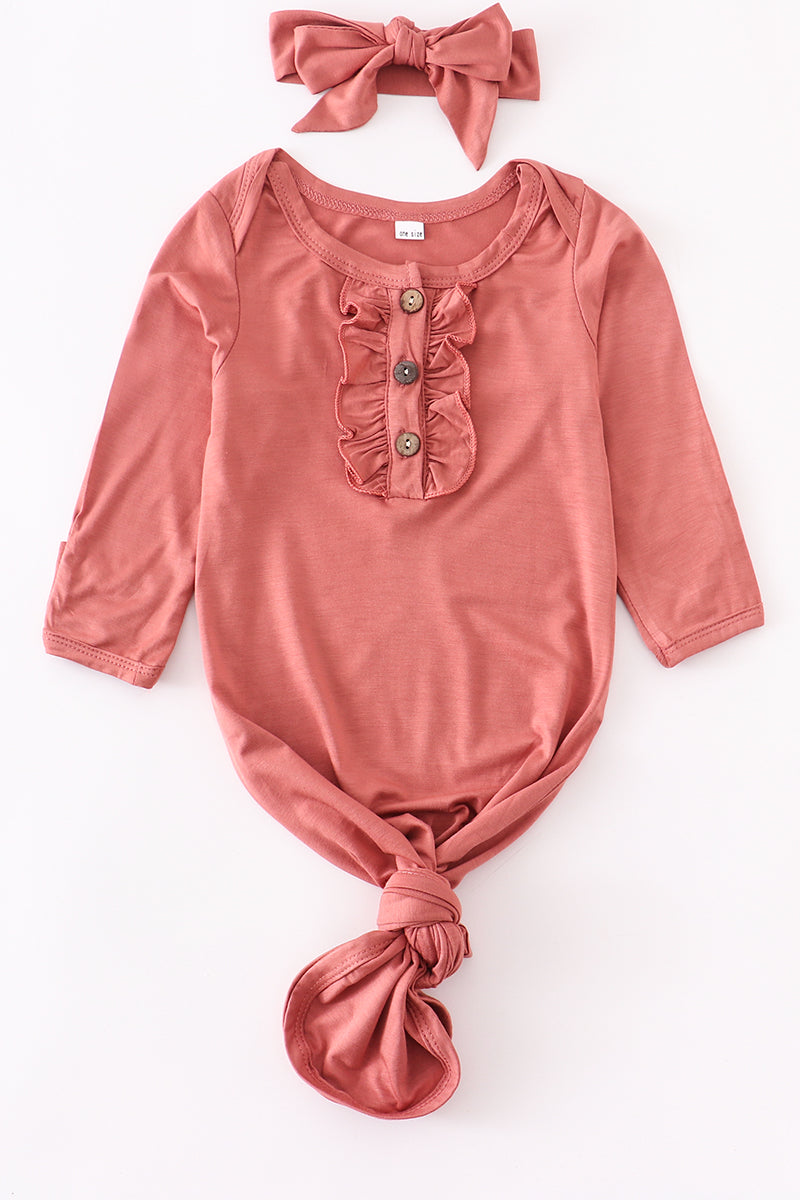 Girls Bamboo Baby Gown Set