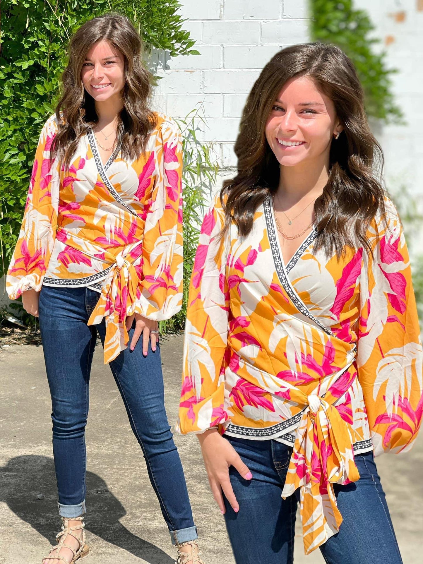 Yellow Wrap Top