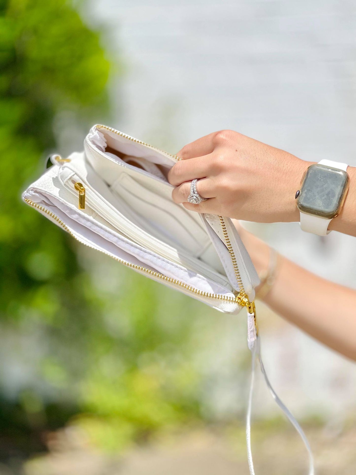 Faux Crossbody Wristlet