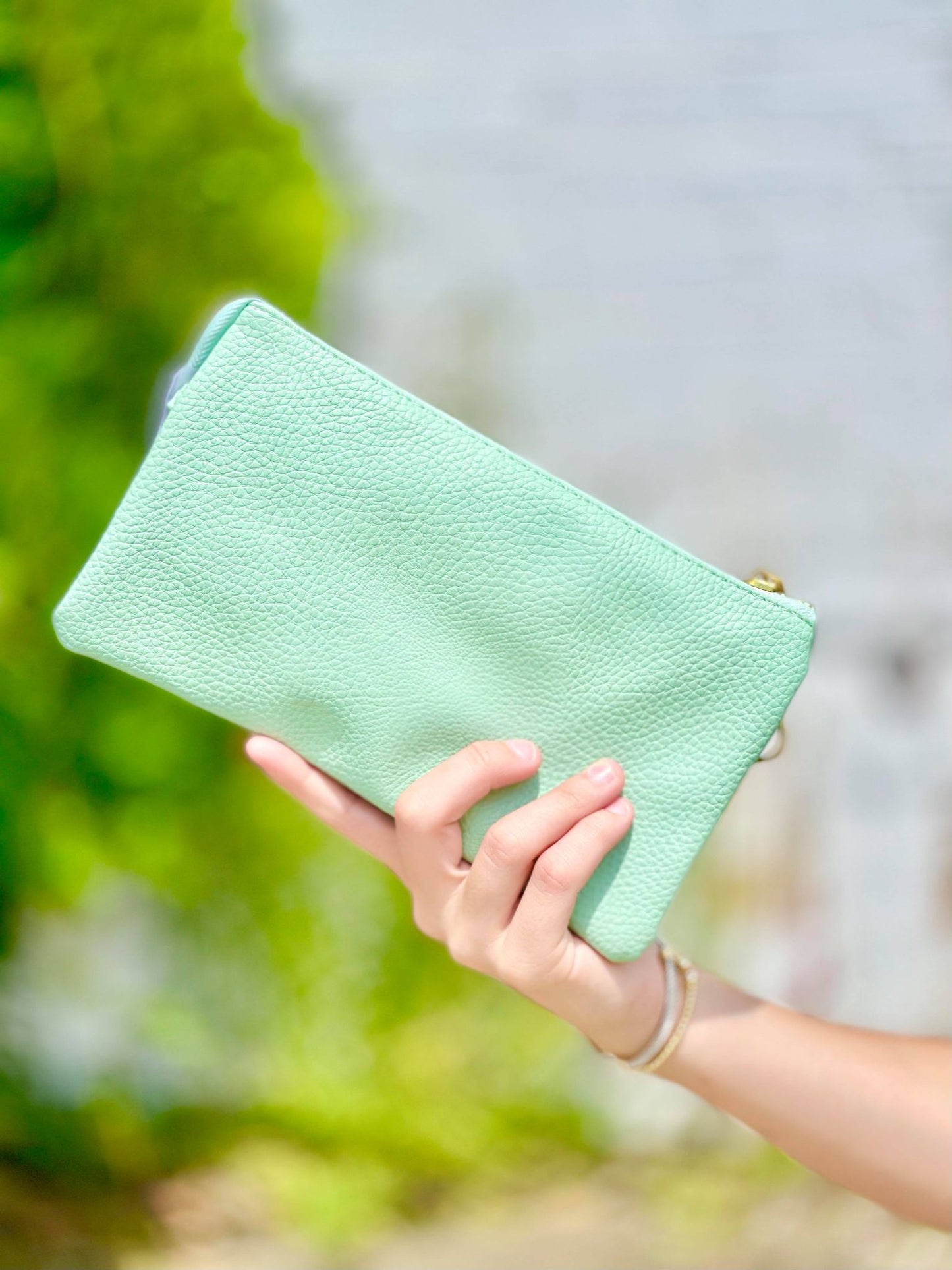 Faux Crossbody Wristlet