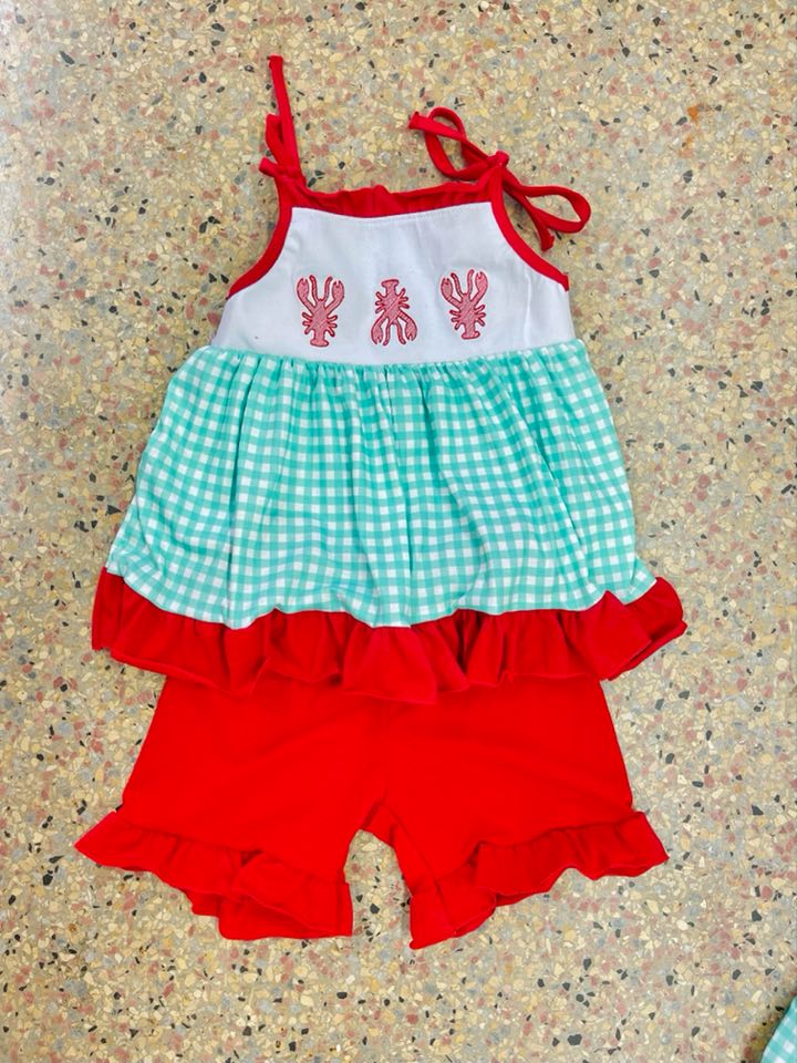 Girls Lobster 2pc Shor tSet