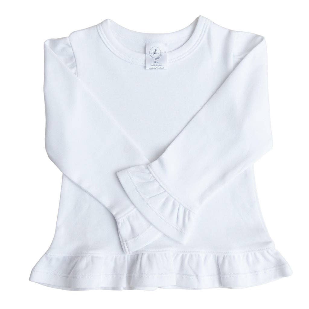 SK Blanks Girls Long Sleeve Ruffle Shirt