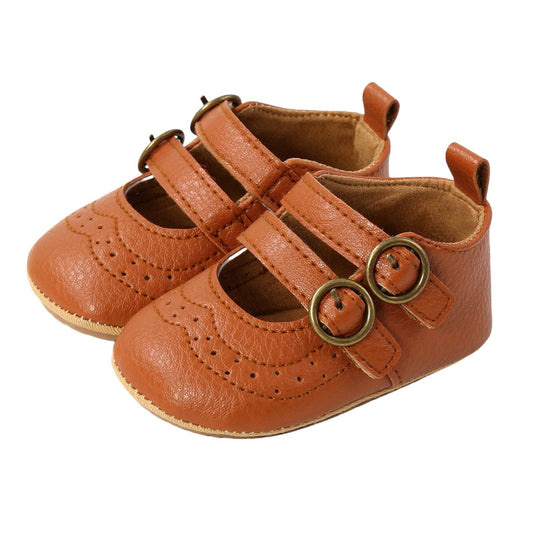 Urban Tots - Double Buckle Mary Janes -  Tan