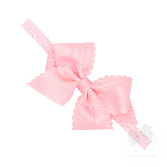 Wee Ones Extra Small Scalloped Bow on Band