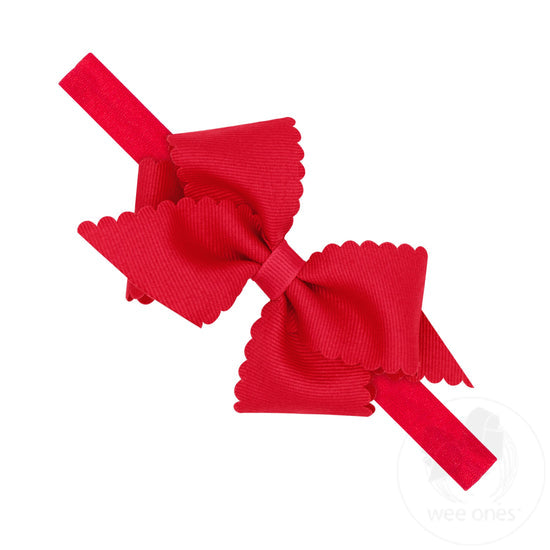Wee Ones Extra Small Scalloped Bow on Band