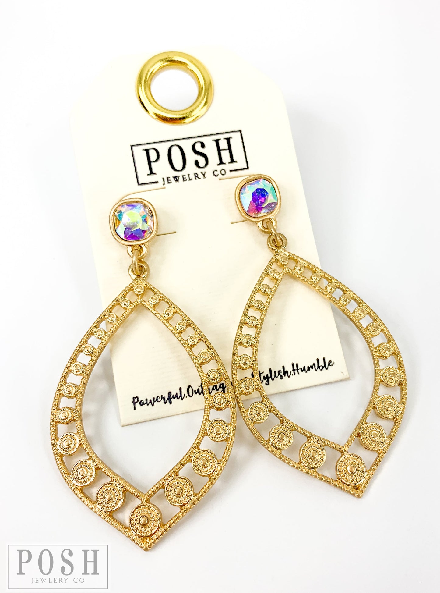 Filigree Open Diamond Post Earrings
