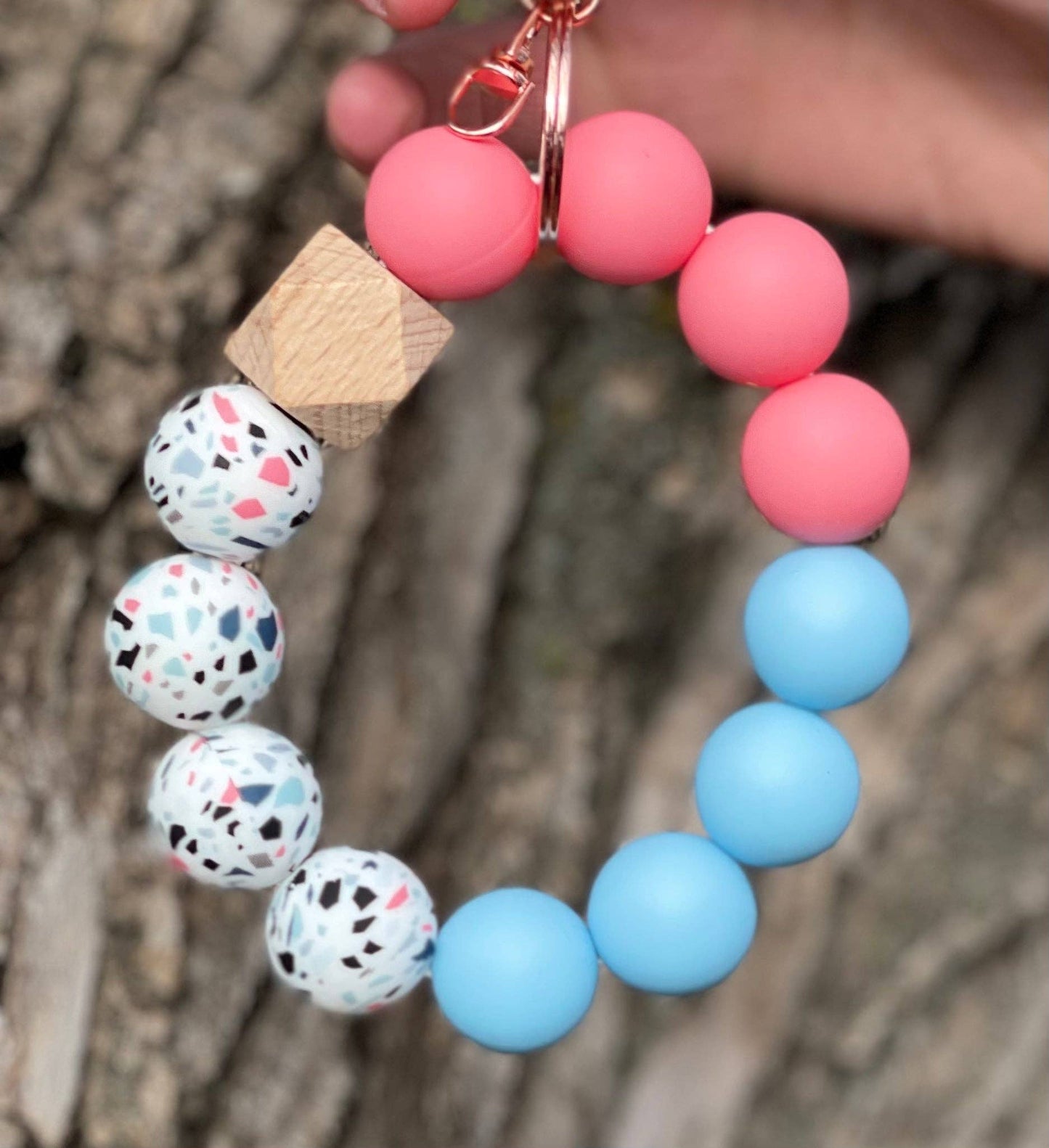 Cute Corner Boutique - Pink and Blue Keychain Wristlet