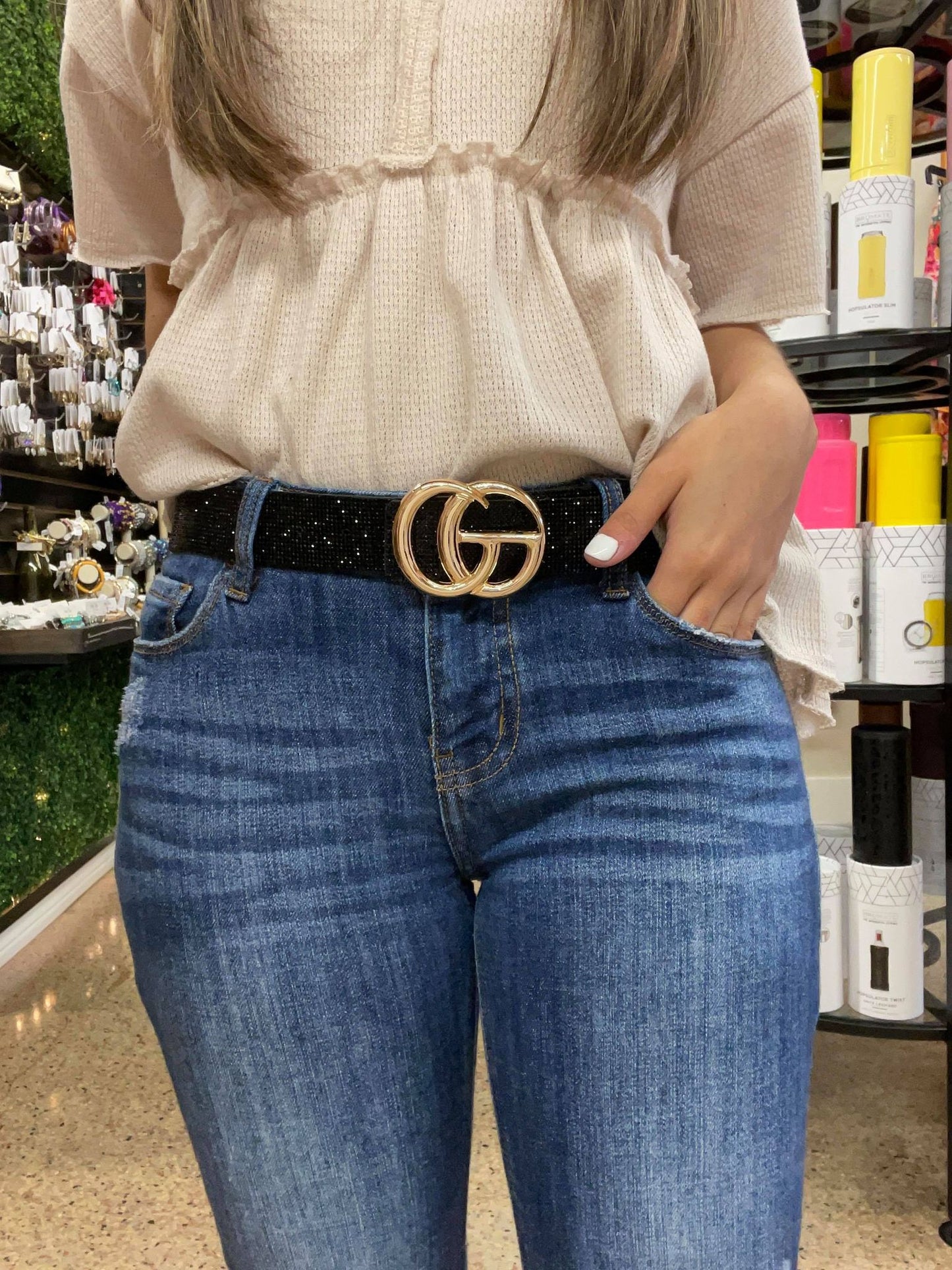 Chic Rhinestone Belt