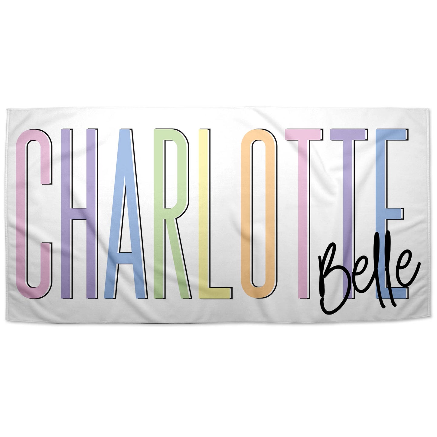 Girls Love A Monogram - Personalized Beach Towel For Kids and Adults| 10 Color Style