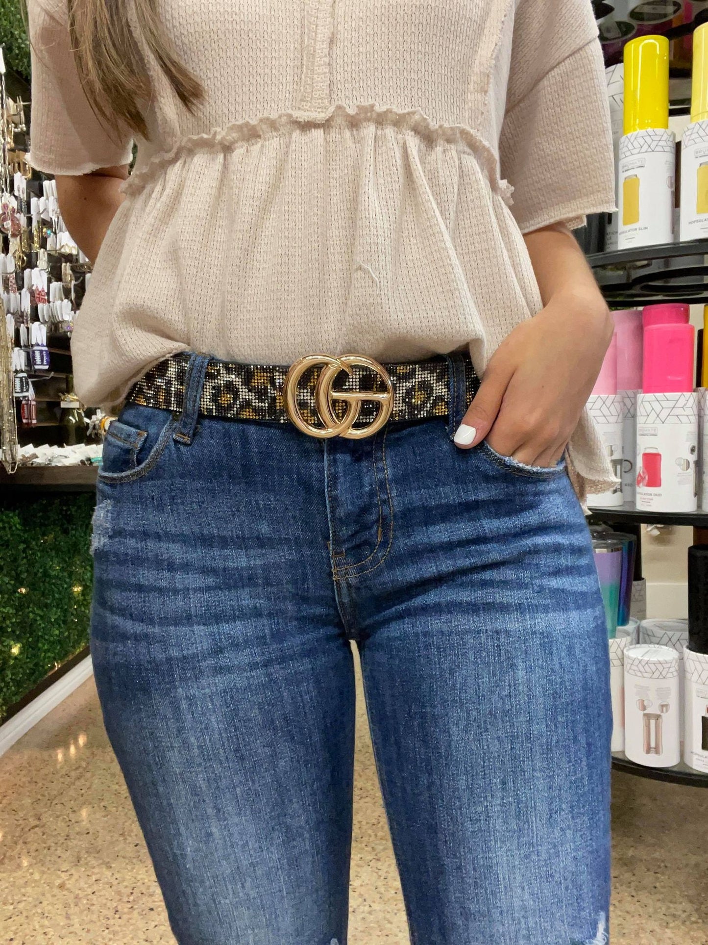 Chic Rhinestone Belt