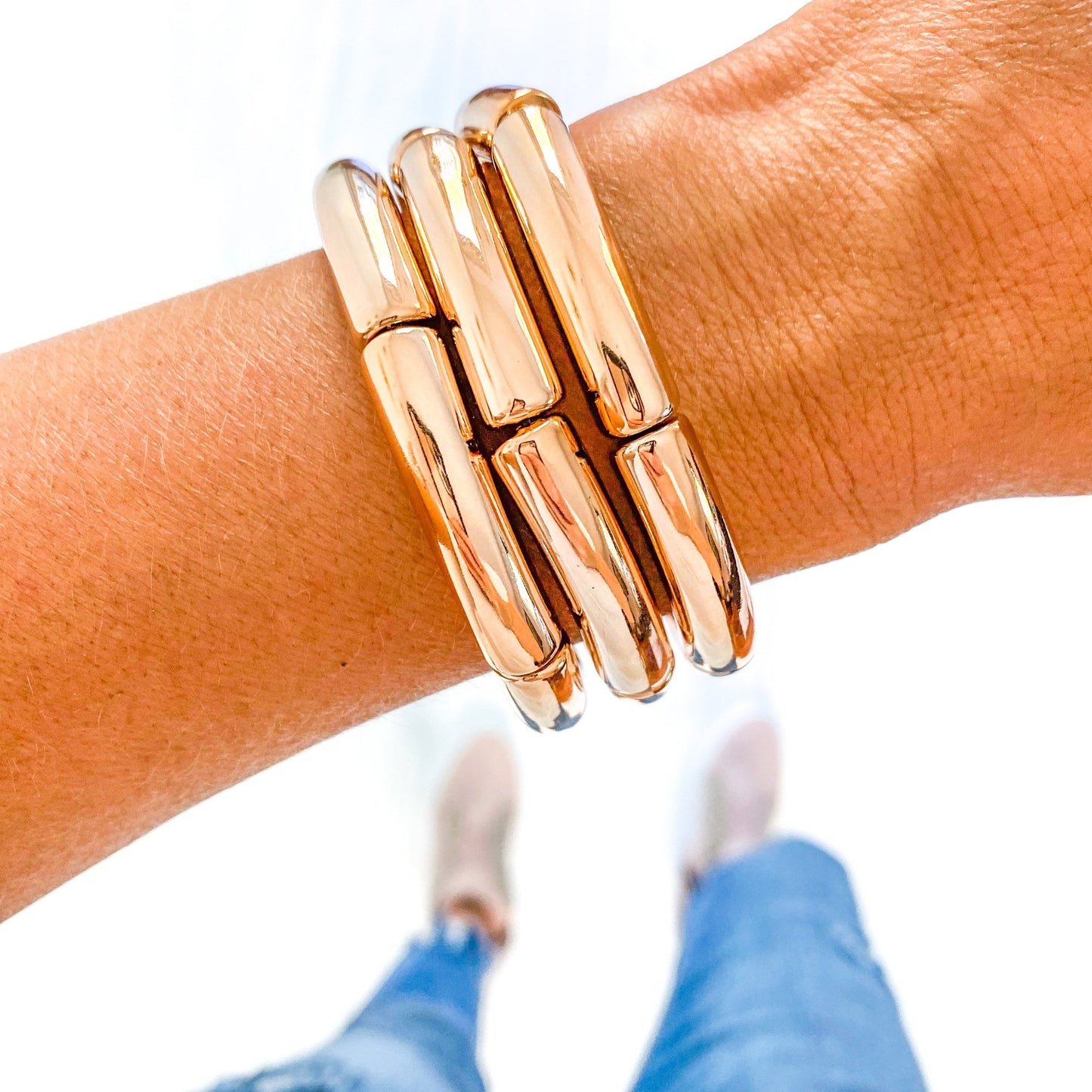 Rose Gold Bamboo Bracelet