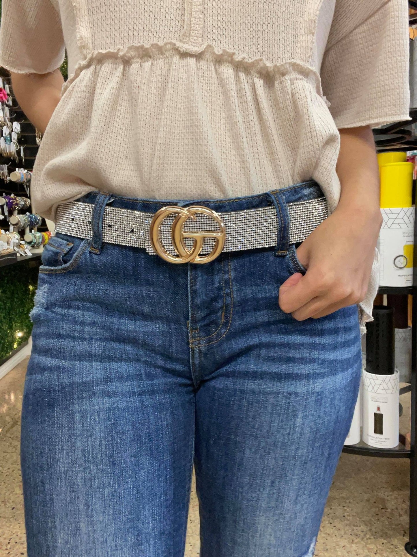 Chic Rhinestone Belt