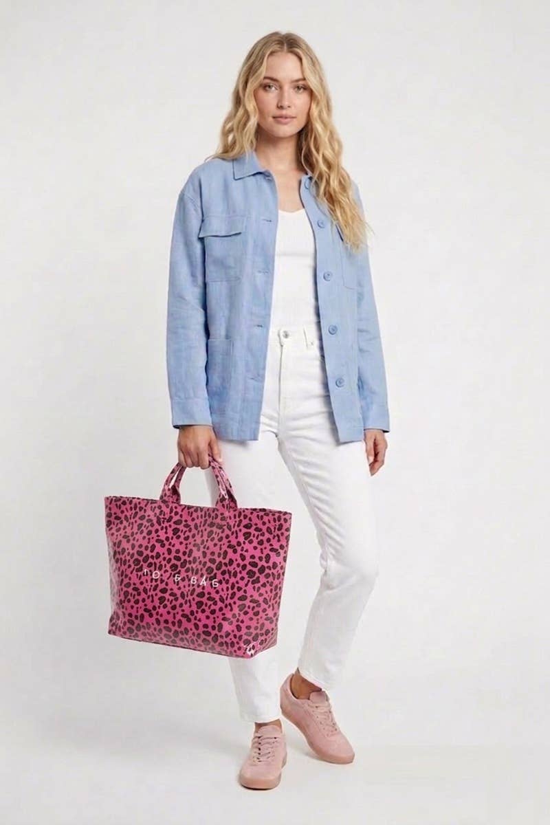 42POPS - 0402 Leopard Print Pvc The Tote Bag SI-29650 Zenana Consgt.