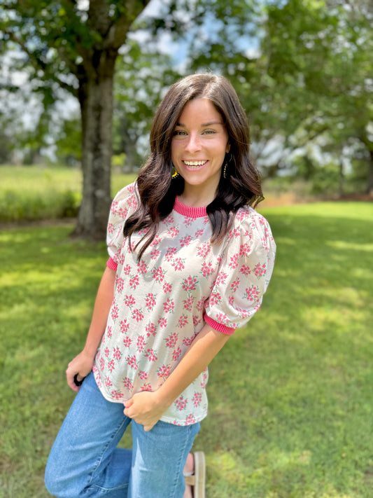 Doing The Most Floral Print Top