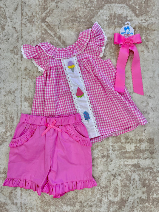 Girls Ice Cream Party 2pc Short Set