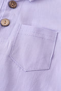 Boys Lavender button-downs pocket baby romper