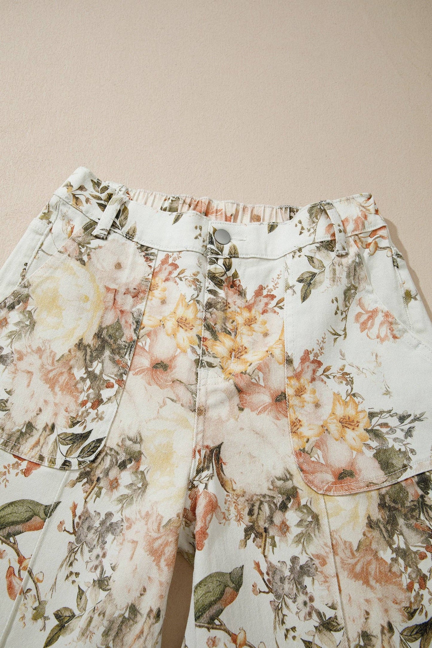 PRETTY BASH - PRETTY BASH  Floral Denim High Waist Wide Leg Jeans