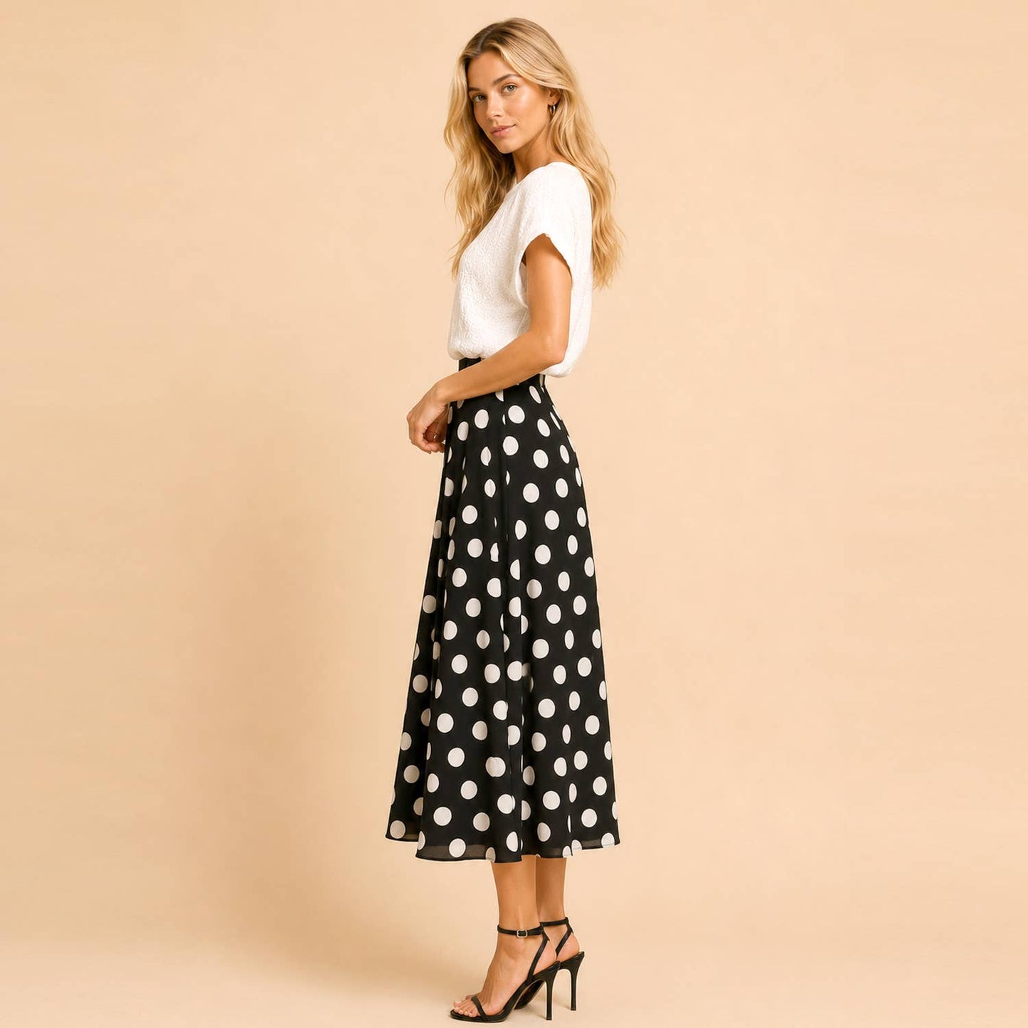 Les Amis - Polka dot midi skirt