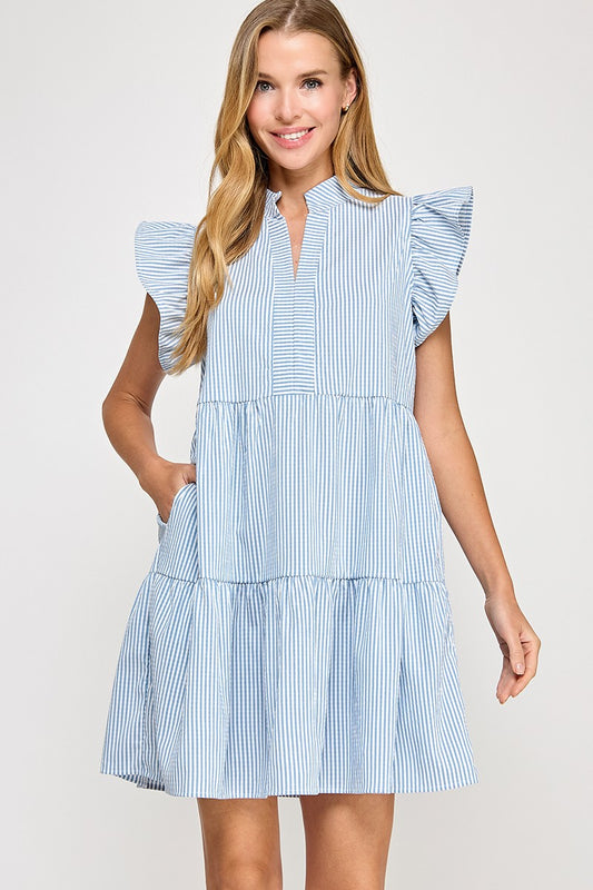 Blue Skies Striped Dress