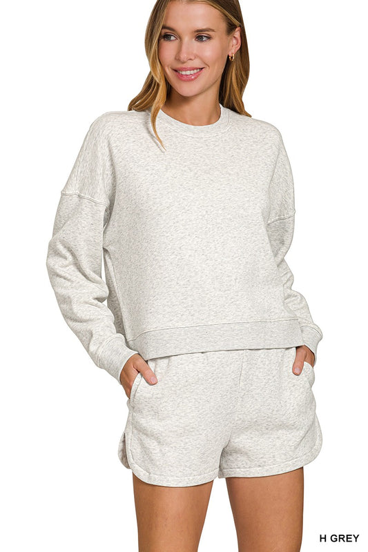 Fall Days Heather Gray Short Set