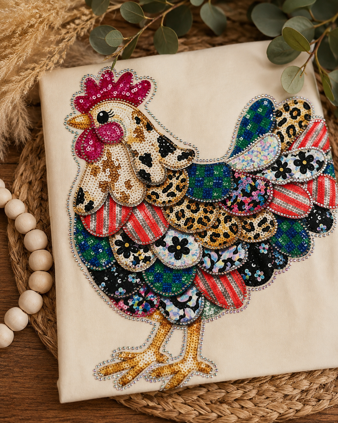 Rhinestone Chicken Tee