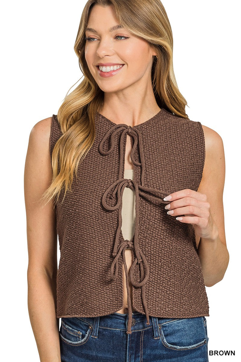 Patsy Tie Front Sweater Vest